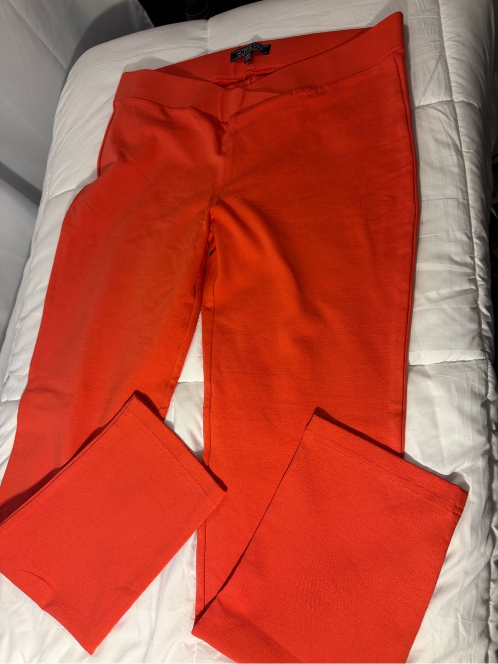Active USA Bright Orange Straight-Leg Pants
